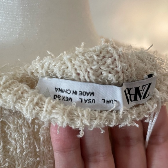 New Zara Textured Light Beige Sweater - Picture 11 of 14